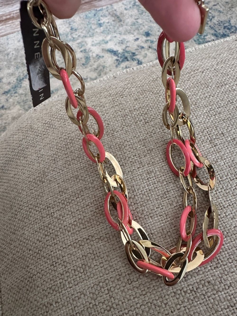 NWT Anne Klein Gold and Coral Chain Necklace - Picture 5 of 5